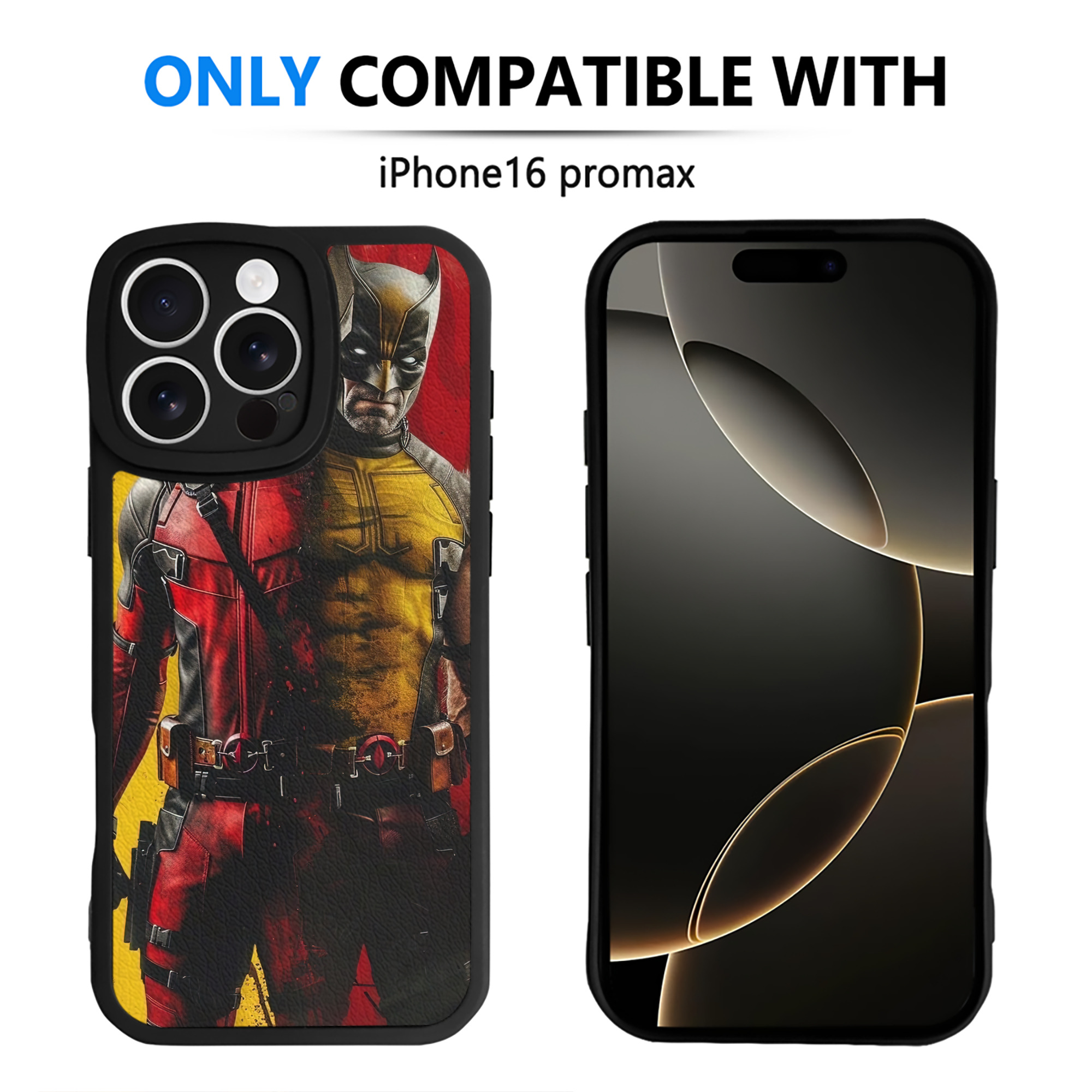 （画像用） Deadpool デッドプール 【iPhone 16シリーズ対応】シリコンスマホケース（レザー調） 材質：シリコン